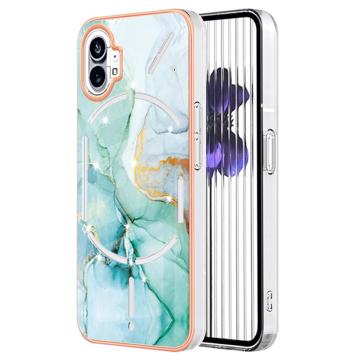 Coque Nothing Phone (1) en TPU Marble Pattern Galvanisé IMD - Vert