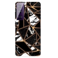 Coque Samsung Galaxy S21 FE 5G en TPU Marble Pattern Galvanisé IMD