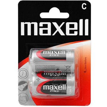 Maxell R14/C Piles Zinc Carbone - 2 Pcs.