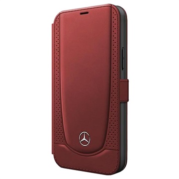 Étui Portefeuille iPhone 12/12 Pro en Cuir Mercedes-Benz Urban Line - Rouge