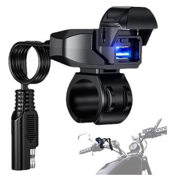 Chargeur USB pour guidon de moto 18W - Noir