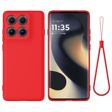 Coque Motorola Edge (2025) en silicone liquide avec dragonne