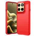 Coque Motorola Edge (2026) en TPU Brossé - Fibre de Carbone - Rouge