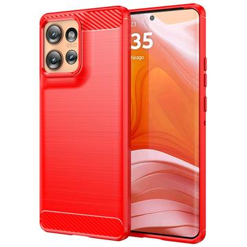 Coque Motorola Edge 50 en TPU Brossé - Fibre de Carbone