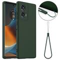 Coque Motorola Edge 50 Fusion/G96 en Silicone Liquide - Compatible MagSafe - Vert Foncé