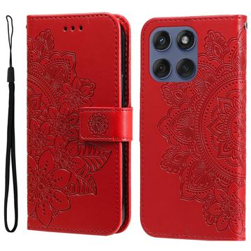 Étui Portefeuille Motorola Edge 60 Fusion Mandala Série - Rouge