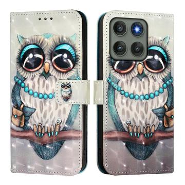 Étui Portefeuille Motorola Edge 60 Pro - Série Wonder - Hibou