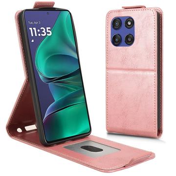 Étui à rabat vertical Motorola Edge 60 Stylus avec support - Rose Doré