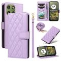 Étui Motorola Edge 70 portefeuille matelassé luxueux - Violet