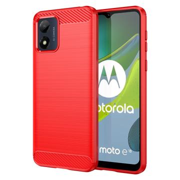 Coque Motorola Moto E13 en TPU Brossé - Fibre de Carbone