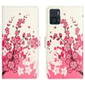 Étui Portefeuille Motorola Moto E14 - Série Style - Fleurs Rose