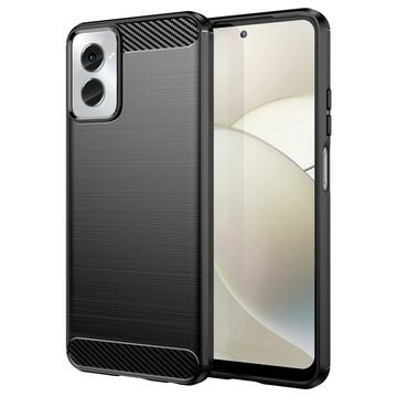 Coque Motorola Moto G Power (2024) en TPU Brossé - Fibre de Carbone - Noire