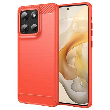 Coque Motorola Moto G Stylus 5G (2025) en TPU Brossé - Fibre de Carbone