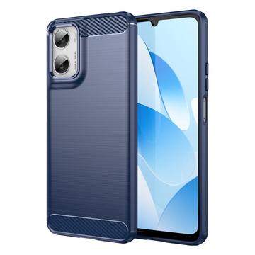 Coque Motorola Moto G06/G06 Power en TPU Brossé - Fibre de Carbone - Bleue