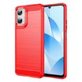 Coque Motorola Moto G06/G06 Power en TPU Brossé - Fibre de Carbone - Rouge