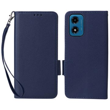 Étui Portefeuille Motorola Moto G24 Power/G24 avec Fermeture Magnétique - Bleu Foncé