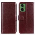 Etui portefeuille Motorola Moto G35 avec fermeture magnétique - Marron