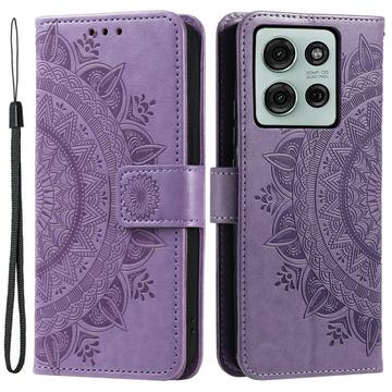 Étui Portefeuille Motorola Moto G75 Mandala Série - Paars