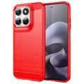 Coque Motorola Moto G77/G67 en TPU Brossé - Fibre de Carbone