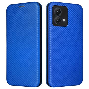 Étui à Rabat Motorola Moto G84 - Fibre de Carbone - Bleu