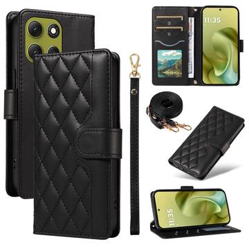 Étui Motorola Moto G86 portefeuille matelassé luxueux - Noir