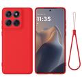 Coque Motorola Moto G67/G77/G87 en silicone liquide avec dragonne