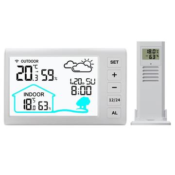 Station météo multifonctionnelle sans fil avec réveil - intérieur et extérieur