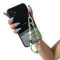 Lanière de téléphone / bracelet avec perles en forme de champignon - 20cm - Vert