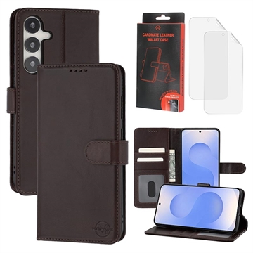 Étui Portefeuille Samsung Galaxy S25+ en Cuir MyTPhone CardMate - Marron foncé