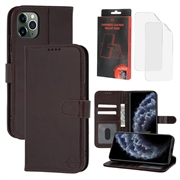 Étui Portefeuille iPhone 11 Pro Max en Cuir MyTPhone CardMate - Marron foncé