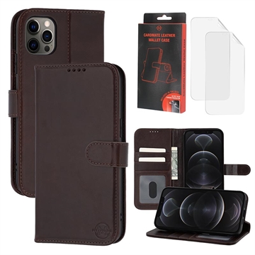 Étui Portefeuille iPhone 12/12 Pro en Cuir MyTPhone CardMate - Marron foncé