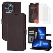 Étui Portefeuille iPhone 13 Pro en Cuir MyTPhone CardMate - Marron foncé