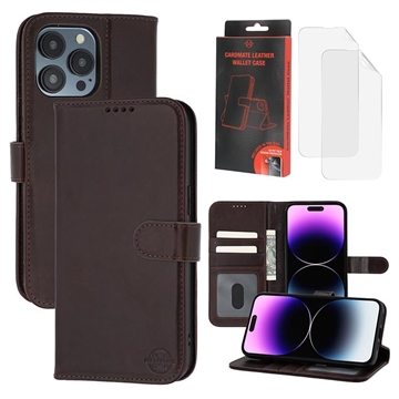 Étui Portefeuille iPhone 14 Pro en Cuir MyTPhone CardMate - Marron foncé