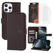 Étui Portefeuille iPhone 16 Pro Max en Cuir MyTPhone CardMate - Marron foncé