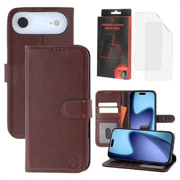Étui Portefeuille iPhone Air en Cuir MyTPhone CardMate - Marron foncé