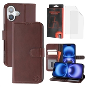 Étui Portefeuille iPhone 17 en Cuir MyTPhone CardMate - Marron foncé