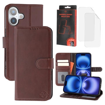 Étui Portefeuille iPhone 17 en Cuir MyTPhone CardMate - Marron foncé