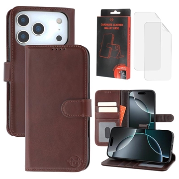 Étui Portefeuille iPhone 17 Pro Max en Cuir MyTPhone CardMate - Marron foncé