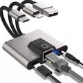 Adaptateur Ethernet 3-en-1 NK-1056S - USB-C, USB-A et Lightning - 10cm