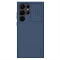 Coque Samsung Galaxy S23 Ultra 5G en Silicone Nillkin CamShield Silky - Bleue