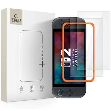 Protection d\'écran en verre trempé pour Nintendo Switch 2 Tech-Protect Easy Set+ - 9H - 2 Pcs.