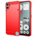 Coque Nothing CMF Phone 1 en TPU Brossé - Fibre de Carbone - Rouge