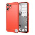 Coque Nothing CMF Phone 2 Pro en TPU Brossé - Fibre de Carbone - Rouge