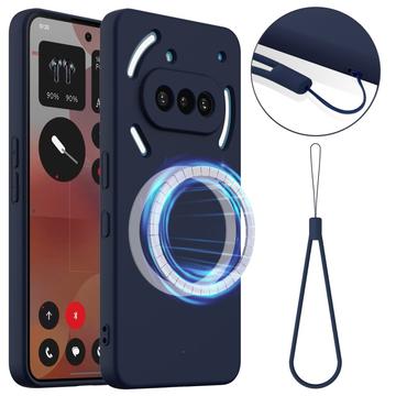 Coque Nothing Phone (3a) en Silicone Liquide - Compatible MagSafe - Bleu Foncé