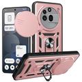Coque Hybride Nothing Phone (3a) Pro à Anneau Rotatif avec Protection pour Appareil Photo - Rose Doré