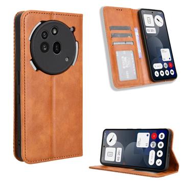 Etui portefeuille Nothing Phone (3a) Pro avec fermeture magnétique - Marron