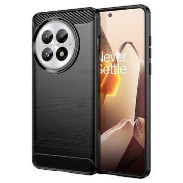 Coque OnePlus 13 en TPU Brossé - Fibre de Carbone - Noire