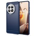 Coque OnePlus 13 en TPU Brossé - Fibre de Carbone - Bleue
