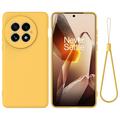 Coque OnePlus 13 en silicone liquide avec dragonne - Jaune