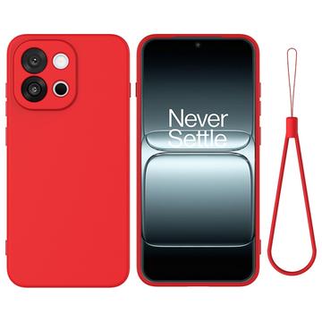 Coque OnePlus 13T/13s en silicone liquide avec dragonne - Rouge